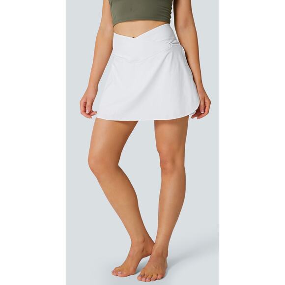 Halara Softlyzero Crossover Pocket Mini Tennis Skirt Skort Womens XS White UPF50 - Picture 1 of 11